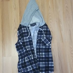 Sleeveless flannel shirt